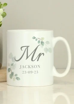 Personalised Memento Company White Botanical Mr Mug