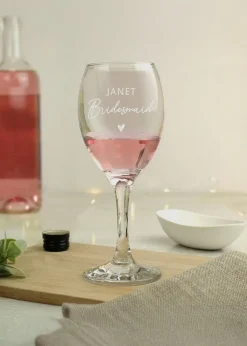 Personalised Memento Company Bridesmaid Wine Glass
