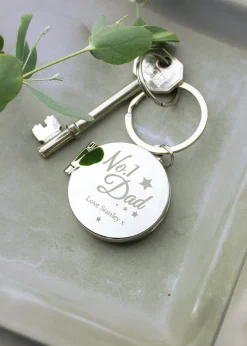 Personalised Memento Company Silver No.1 Dad Photo Keyring
