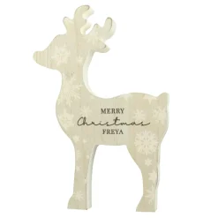 Personalised Memento Company Brown Snowflake Reindeer Ornament