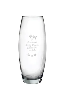Personalised Memento Company Butterflies & Flowers Clear Bullet Vase