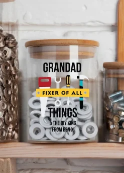 Personalised Memento Company Fixer of All Things Clear Storage Jar