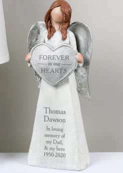 Personalised Memento Company Forever In Our Hearts Memorial Angel Ornament