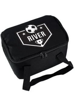 Personalised Memento Company Black Football Lunch Bag