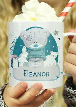 Personalised Memento Company White Winter Explorer Tiny Tatty Teddy Plastic Mug