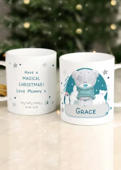 Personalised Memento Company White Winter Explorer Tiny Tatty Teddy Plastic Mug