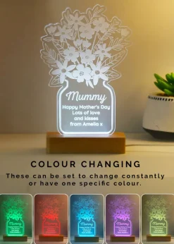 Personalised Memento Company Flower White LED Light Up Sign