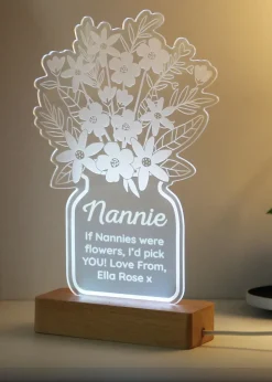 Personalised Memento Company Flower White LED Light Up Sign