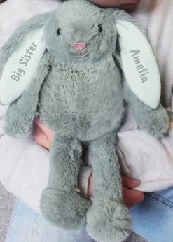 Personalised Memento Company Grey Bunny Rabbit Soft Toy