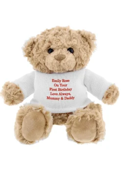 Personalised Memento Company Brown Teddy Bear - Red Message