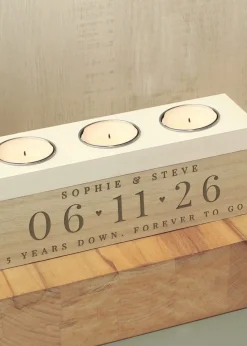Personalised Memento Company Special Date Triple Tea Light Box