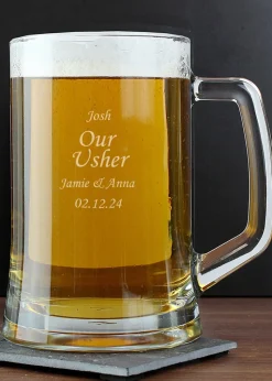Personalised Memento Company Clear Glass Pint Stern Tankard