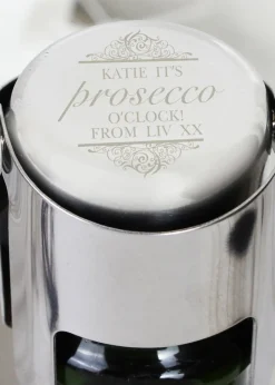 Personalised Memento Company Silver Prosecco Bottle Stopper