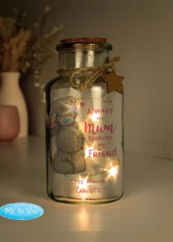 Personalised Memento Company Me To You Forever My Friend LED Clear Glass Jar