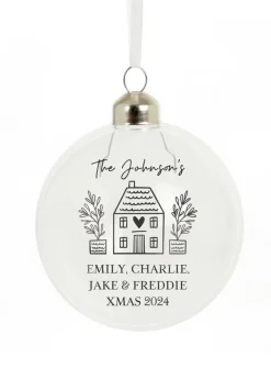 Personalised Memento Company Clear Home Glass Bauble