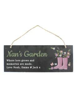 Personalised Memento Company Garden Black Slate Sign