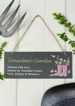 Personalised Memento Company Garden Black Slate Sign