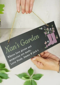 Personalised Memento Company Garden Black Slate Sign