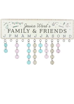 Personalised Memento Company White Classroom Office Birthday Planner Plaque with Customisable Discs