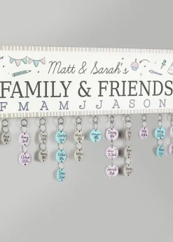 Personalised Memento Company White Classroom Office Birthday Planner Plaque with Customisable Discs