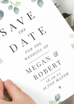 Personalised Memento Company Botanical Wedding Save the Dates Pack of 36