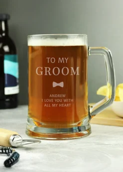 Personalised Memento Company White The Snowman Let it Snow Gold Handed Mug