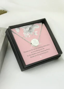 Personalised Memento Company Mum Sentiment Silver Tone Necklace & Box