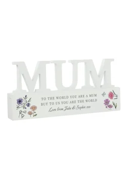 Personalised Memento Company Wildflower Mum White Wooden Ornament