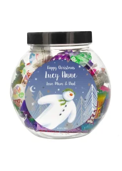 Personalised Memento Company Clear The Snowman Magical Adventure Sweet Jar
