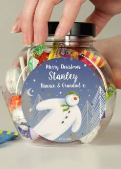 Personalised Memento Company Clear The Snowman Magical Adventure Sweet Jar