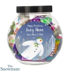 Personalised Memento Company Clear The Snowman Magical Adventure Sweet Jar