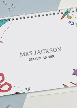 Personalised Memento Company White Teacher A4 Desk Planner