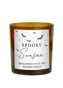 Personalised Memento Company Brown Spooky Amber Glass Candle