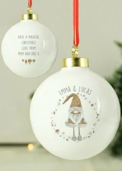 Personalised Memento Company White Christmas Gonk Bauble