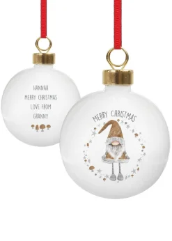 Personalised Memento Company White Christmas Gonk Bauble