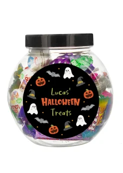 Personalised Memento Company Black Halloween Sweets Jar