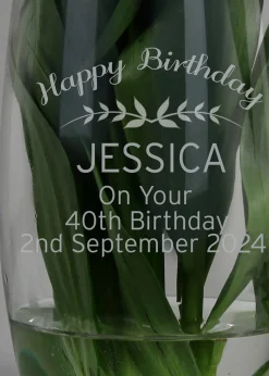 Personalised Memento Company Clear Botanical LED Glass Jar