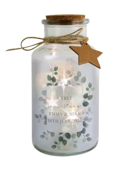 Personalised Memento Company Clear Botanical LED Glass Jar