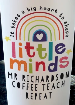 Personalised Memento Company White Shape Little Minds Travel Mug