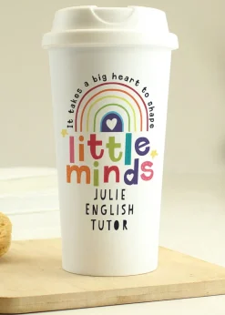 Personalised Memento Company White Shape Little Minds Travel Mug