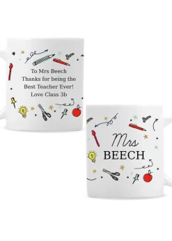 Personalised Memento Company White School Teachers Mug