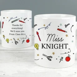 Personalised Memento Company White School Teachers Mug