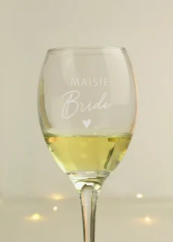 Personalised Memento Company Bride Clear Wine Glass