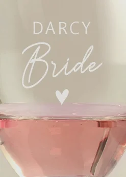 Personalised Memento Company Bride Clear Wine Glass