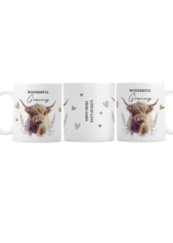 Personalised Memento Company Highland Cow White Ceramic Mug