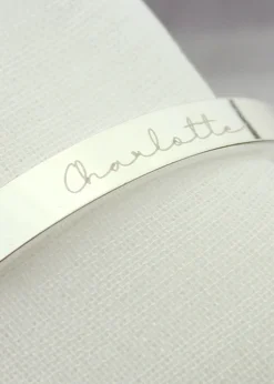 Personalised Memento Company Name Only Tone Bar Bracelet