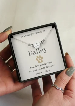 Personalised Memento Company Silver Pet Memorial Bracelet and Sentiment Card