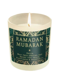 Personalised Memento Company Cream Eid & Ramadan Scented Jar Candle