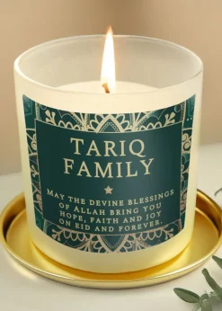 Personalised Memento Company Cream Eid & Ramadan Scented Jar Candle