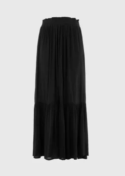 Petite Black Cheesecloth Maxi Skirt